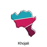 khojali ville république de Azerbaïdjan carte vecteur illustration, vecteur modèle avec contour graphique esquisser style isolé sur blanc Contexte