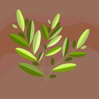 arbre bifurquer, feuilles sur une bifurquer, vert feuillage vecteur