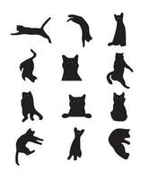 chat silhouette vecteur paquet