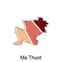 carte de ma thuot moderne contour haute détaillé illustration carte, monde carte pays vecteur illustration modèle