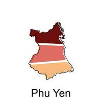 carte de phu yen vecteur conception modèle, monde carte international vecteur modèle avec contour graphique esquisser style isolé sur blanc Contexte