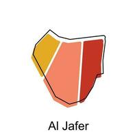 carte de Al jafer conception modèle, monde carte international vecteur modèle avec contour graphique esquisser style isolé sur blanc Contexte