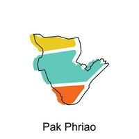carte de pak Phriao vecteur conception modèle, nationale les frontières et important villes illustration, stylisé carte de Thaïlande