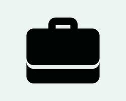 mallette icône. sac bagage valise portefeuille bref costume Cas ordinateur de poche affaires bureau. noir blanc signe symbole ouvrages d'art graphique clipart eps vecteur