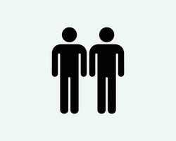 gay couple bâton figure deux homme Hommes lgbtq lbgt homosexuel icône noir blanc silhouette signe symbole vecteur graphique clipart illustration ouvrages d'art pictogramme