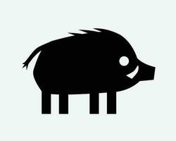 sauvage sanglier icône. animal porc faune bête mammifère porc porc forme contour dessin animé signe symbole noir ouvrages d'art graphique illustration clipart eps vecteur