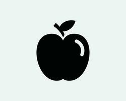 Pomme icône fruit tige feuille nourriture en bonne santé Frais Naturel régime symbole santé la nature Naturel biologique vitamine signe vecteur graphique illustration clipart cricut