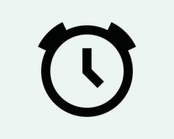 alarme l'horloge ligne icône. temps minuteur regarder chronomètre rappel signe. rétro ancien classique analogue symbole noir vecteur graphique illustration clipart cricut