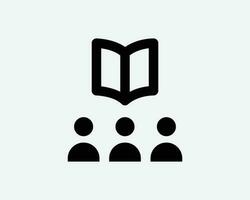 bibliothèque icône étudiant livre école classe salle de cours groupe apprentissage étude Université cours signe symbole noir ouvrages d'art graphique illustration clipart eps vecteur