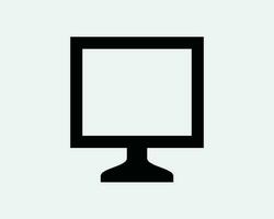 ordinateur moniteur écran icône. PC bureau numérique afficher la télé télévision lcd LED carré Cadre signe symbole ouvrages d'art graphique illustration clipart vecteur