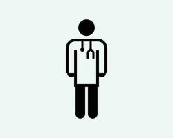 médecin bâton figure icône la personne médical stéthoscope soins de santé ouvrier médecin Personnel signe symbole noir ouvrages d'art graphique illustration clipart eps vecteur