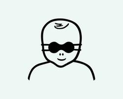 bébé œil protection aveugle bébé toodler enfant des lunettes de protection noir blanc silhouette symbole icône signe graphique clipart ouvrages d'art illustration pictogramme vecteur