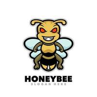abeille en colère mascotte vecteur
