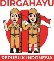 content indonésien indépendance journée conception vecteur