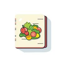 vecteur de une plat allonger de une livre rempli avec coloré des fruits et des légumes