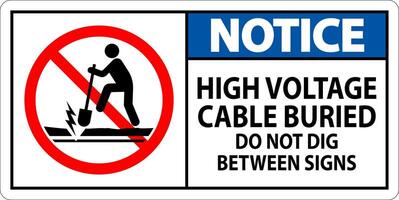 remarquer signe haute Tension câble enterré. faire ne pas creuser entre signe vecteur