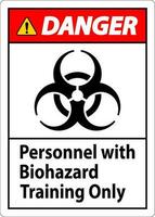 danger étiquette personnel avec Danger biologique formation seulement vecteur