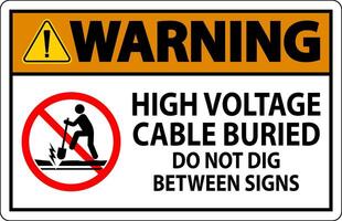 avertissement signe haute Tension câble enterré. faire ne pas creuser entre signe vecteur