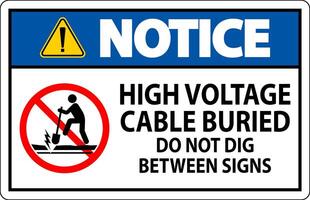 remarquer signe haute Tension câble enterré. faire ne pas creuser entre signe vecteur