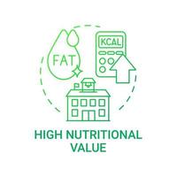 icône de concept à haute valeur nutritionnelle. les besoins des repas scolaires. alimentation saine à l'école. planification de repas spécial plein d'illustration de fine ligne d'idée de nutrition. dessin de couleur rvb contour isolé vecteur