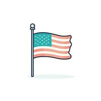 vecteur de un américain drapeau fièrement agitant dans le vent