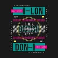 Londres ville texte cadre, graphique mode style, t chemise conception, typographie vecteur, illustration vecteur