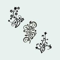 abstrait floral conception pour imprimer. floral conception élément dans noir et blanc vecteur