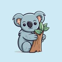 mignonne koala étreindre une arbre vecteur