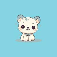 mignonne chibi chien kawaii illustration vecteur