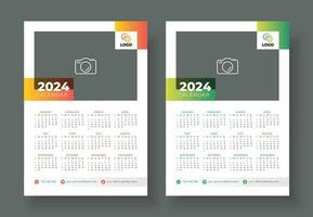 calendrier 2024 modèle planificateur vecteur mur minimaliste style 1 à 12 mois un page. la semaine départs sur dimanche calendrier conception 2024