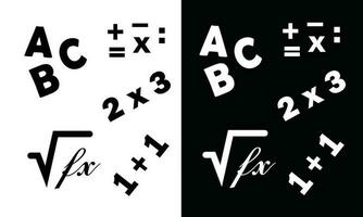 math symbole vecteur. mathamétique. math équations. lettre. école Provisions icône vecteur. retour à école concept. apprentissage et éducation icône. plat vecteur dans noir et blanche.