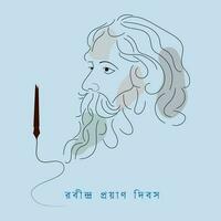 22 hé srabon, Rabindranath tagore, srabon Rabindranath vecteur