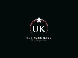 initiale cercle Royaume-Uni minimal luxe logo, minimaliste Royal étoile Royaume-Uni logo icône vecteur art