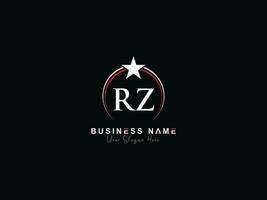Royal étoile rz cercle logo, minimaliste luxe rz logo lettre vecteur