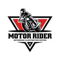 motard équitation moto illustration logo vecteur isolé