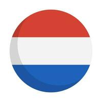 rond néerlandais drapeau icône. Pays-Bas. vecteur. vecteur