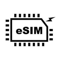 Facile esim icône. esim carte. vecteur. vecteur