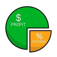 profit et dividende pourcentage tarte graphique icône. vecteur. vecteur