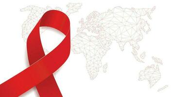 concept de la journée mondiale du sida. modèle de bannière avec sensibilisation au ruban rouge. illustration vectorielle. vecteur