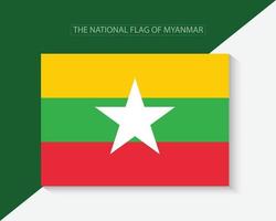 le drapeau national de la conception vectorielle du myanmar vecteur