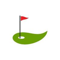 le golf drapeau logo modèle. vecteur illustration icône conception