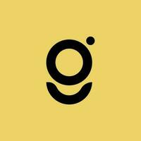 initiale lettre g logo. noir et Jaune comme une Contexte. plat vecteur logo conception