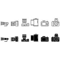 photo caméra icône vecteur ensemble. la photographie studio illustration signe collection. film symbole.