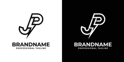 lettre jp coup de tonnerre logo, adapté pour tout affaires avec jp ou p j initiales. vecteur