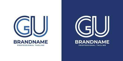 lettre gu ligne monogramme logo, adapté pour affaires avec gu ou euh initiales. vecteur