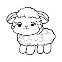 mignonne peu mouton. vecteur illustration dans linéaire style pour coloration