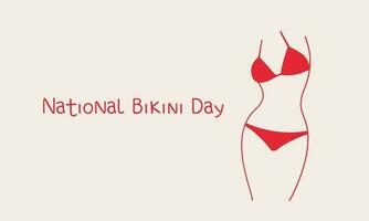 abstrait silhouette de une femme dans une bikini. nationale bikini journée. vecteur ligne illustration