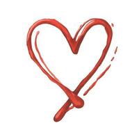 rouge taches de peindre dans le forme de une cœur vecteur