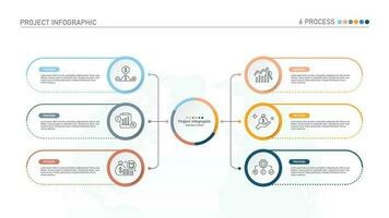 infographie processus conception avec Icônes et 6 les options ou pas. vecteur