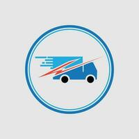 livraison Solution logo conception, livraison service, livraison Express logo conception, livraison homme courrier en portant boîte, logo conception vecteur modèle négatif